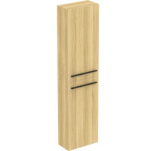 Hochschrank in Holzoptik mit zwei Schubladen und Griffen