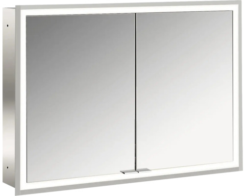 Armoire de toilette à LED Emco Prime lxhxp 100x73x15.2 cm couleur alu montage encastré