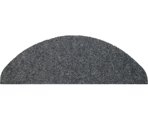 Set de tapis d'escalier Paris semi-circulaire gris 22,5x65x3,5 cm 15 pièces Tapis d''escalier demi-lune