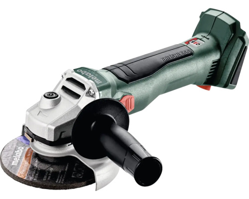 Metabo Akku-Winkelschleifer mit Schleifscheibe und Zusatzhandgriff