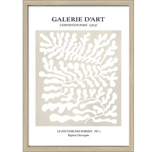 Gerahmtes Kunstposter mit abstrakten Blattmotiven für die Wanddekoration