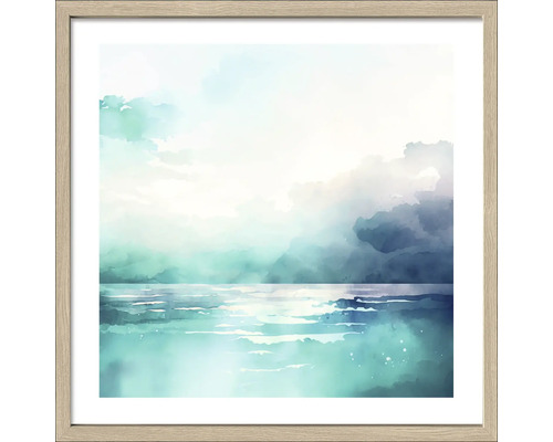 Gerahmtes Bild Aquarell Seaside III 28x28 cm