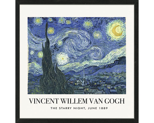 Gerahmtes Bild Van Gogh The Starry Night 53x53 cm