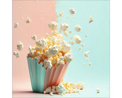 Tableau en verre Popcorn 30x30 cm