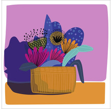 Illustrierte Blumen in einem Korb