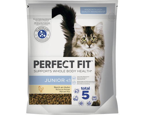 Katzenfutter trocken Perfect Fit Junior Huhn 750 g Verpackung Perfect Fit Junior Trockenfutter mit Huhn für Katzen unter einem Jahr