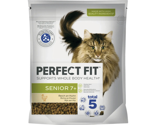 Katzenfutter trocken Perfect Fit Senior 7+ Huhn 750 g Verpackung Perfect Fit Katzentrockenfutter Senior 7+ mit Huhn