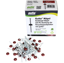 Gutta Senkkopf Nägel 2,8 x 70 mm mit PE-Dichtung für Recyclingwellplatten, 200 Stück