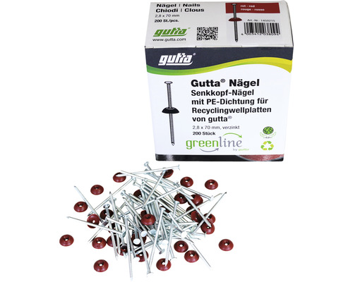 Gutta Super-S Nägel für Dachplatte rot 2,8 x 70 mm Pack = 200 St