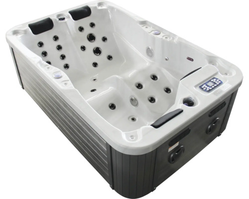 Freistehender Whirlpool mit Düsen und Bedienelementen
