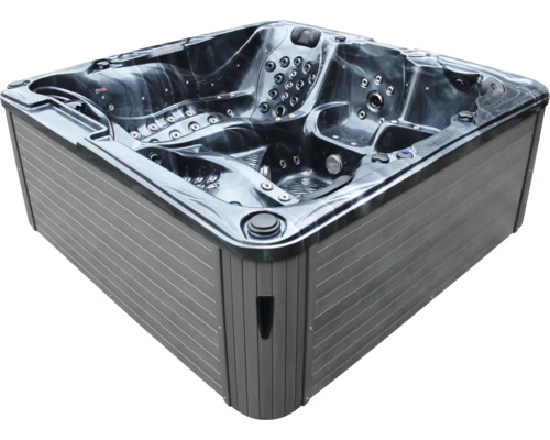 Jacuzzi carré avec habillage extérieur gris