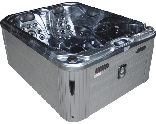Rechteckiger Whirlpool mit Düsen und Bedienfeld