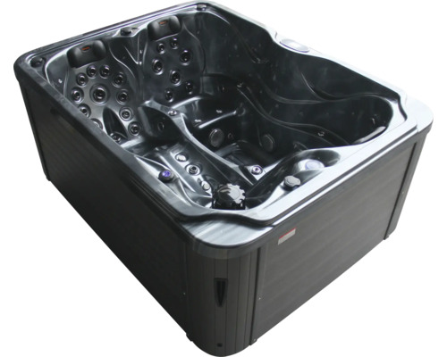 Rechteckiger Whirlpool mit mehreren Sitzen und Düsen