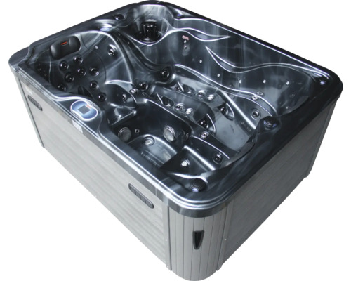 Whirlpool mit Düsen und grauer Verkleidung