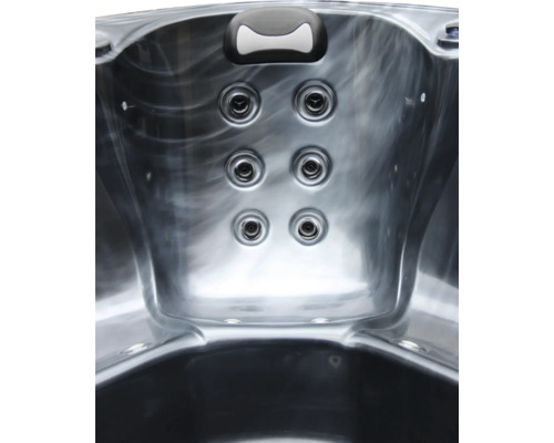 Vue détaillée des jets de bain à remous et des commandes