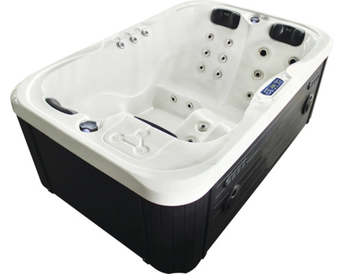 Bain à remous rectangulaire avec jets et commandes