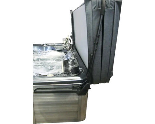 Lève-couverture Sonnenkönig, système de levage avec 2 ressorts pneumatiques. Bain à remous avec couverture et support de couverture