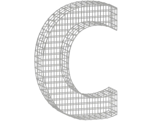Forme de grille bellissa gabion lettre C 67,5 x 21 x 100 cm
