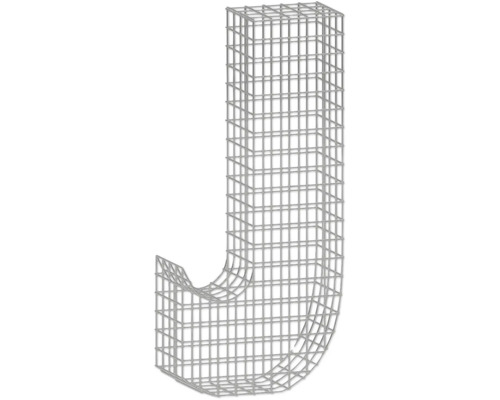 Forme de grille bellissa gabion lettre J 43 x 21 x 100 cm