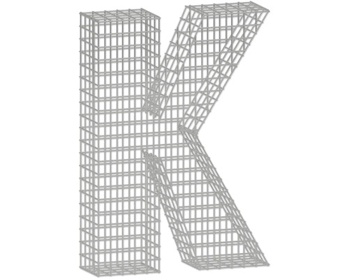 Forme de grille bellissa gabion lettre K 75 x 21 x 100 cm