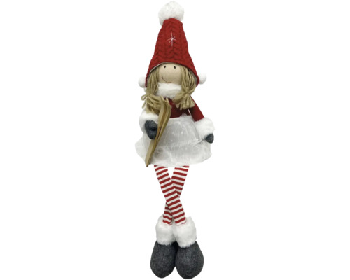 Dekorative Schneeflocken-Figur mit Mütze und Skiern