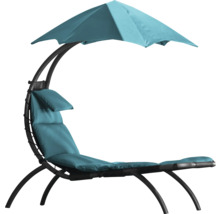 Chaise longue suspendue avec toit solaire et coussin pour l''extérieur