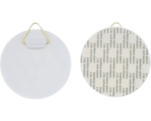 Runde Klebeplatte mit Aufhängevorrichtung zur Befestigung von Gegenständen