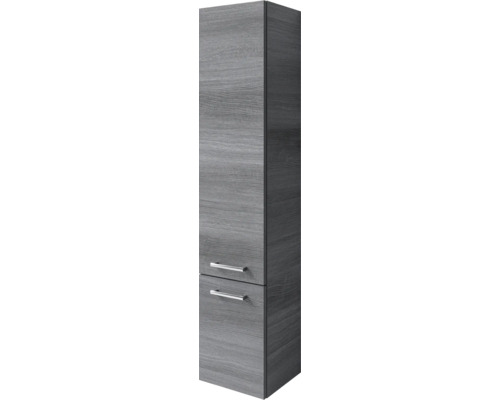 Armoire haute pelipal Napoli/Cavallino/Milano lxhxp 35x169x35 cm graphite Armoire haute avec deux tiroirs et aspect bois pour la salle de bains
