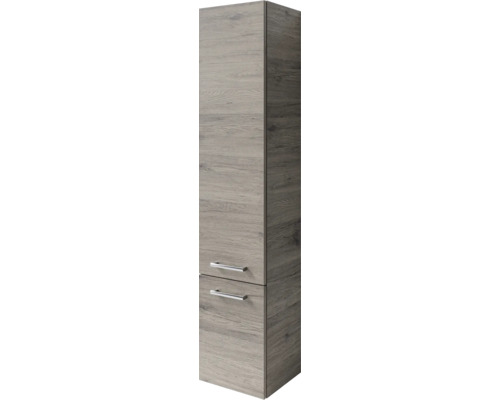 Armoire haute pelipal Napoli/Cavallino/Milano lxhxp 35x169x35 cm chêne sanremo Armoire haute avec deux tiroirs dans la salle de bains