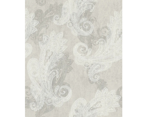 Papier peint intissé 746426 Indian Style Paisley gris Papier peint avec motif cachemire