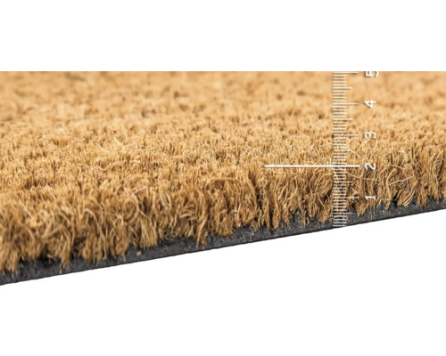 Detailansicht einer Fussmatte mit Messskala zur Bestimmung der Höhe