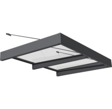 Auvent avec verre et cadre foncé