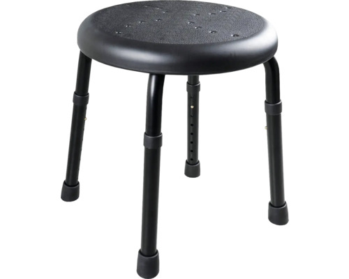 Badhocker RIDDER Assistent schwarz matt A170110 Schwarzer, runder Arbeitshocker mit verstellbarer Höhe