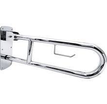Barre d''appui rabattable en métal chromé pour montage mural