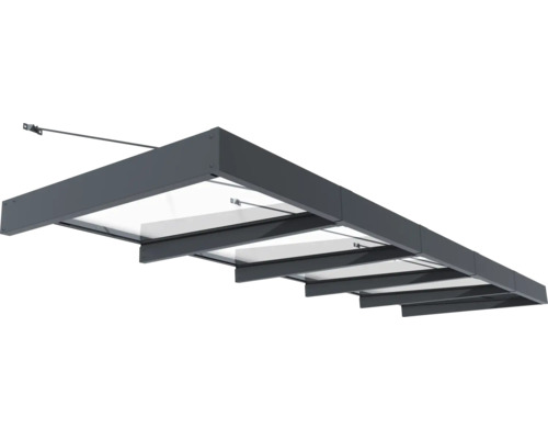 Auvent avec cadre en métal et panneaux transparents