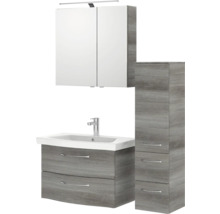 Badezimmermöbelset mit Waschtisch, Spiegelschrank und Hochschrank