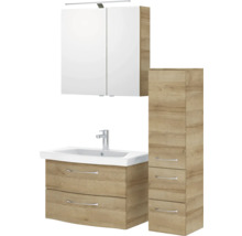 Badmöbelset mit Spiegelschrank, Waschtischunterschrank und Hochschrank
