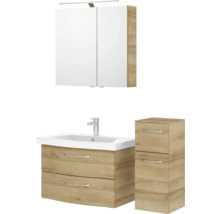 Ensemble de salle de bains avec armoire de toilette, meuble sous-lavabo et armoire latérale