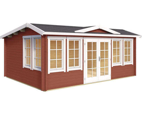 Abri de jardin en bois avec fenêtres et double porte