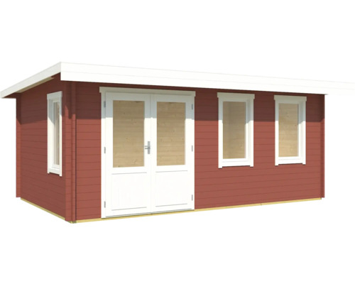 Abri de jardin en bois avec fenêtres et double porte