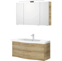 Meuble-lavabo avec meuble bas et armoire de toilette pour la salle de bains