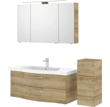 Ensemble de salle de bains avec meuble sous-lavabo, armoire de toilette et armoire haute