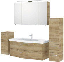 Ensemble de meubles de salle de bains avec lavabo, armoire de toilette et armoires latérales