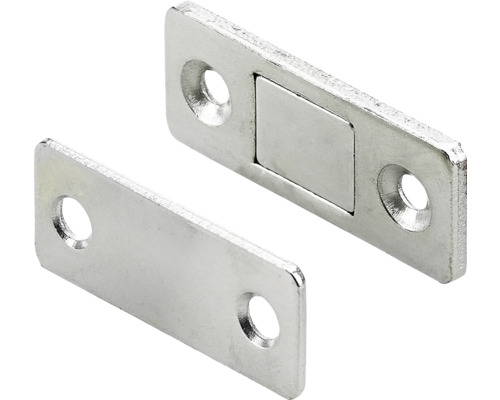 Hettich Ferrite clip magnétique 42 x 16 mm argent 10 pièces Fermeture magnétique en métal avec trous de fixation