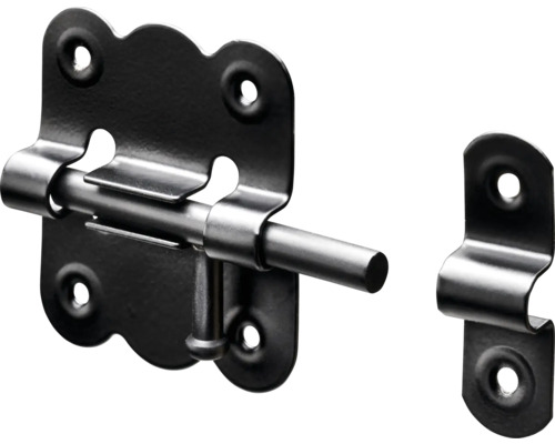 Targette à pêne rond 52 x 48 mm acier noir mat 5 pièces Verrou de porte en métal
