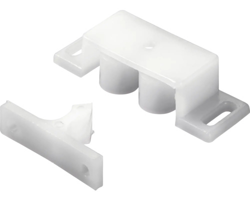 Fermeture à déclic 50 x 20 x 12 mm plastique blanc 10 pièces Loqueteau pour meuble en plastique
