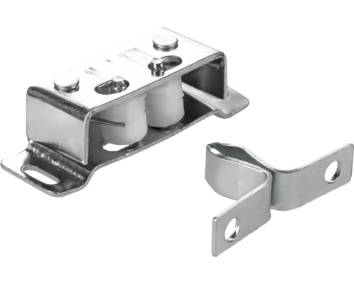 Schnappverschluss 49 x 16 x 12 mm Stahl verzinkt 10 Stück Möbelrollen-Set aus Metall für Schiebetüren