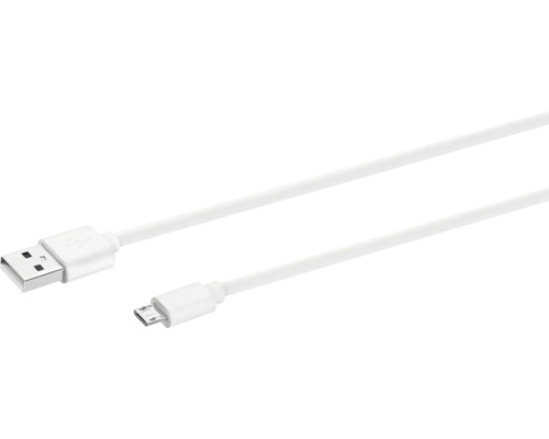 Câble USB/micro USB 1 m textile blanc