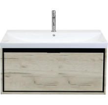 Waschbecken mit Unterschrank Sanox LOFT BxHxT 101x52.5x46 cm Frontfarbe craft oak 84747360