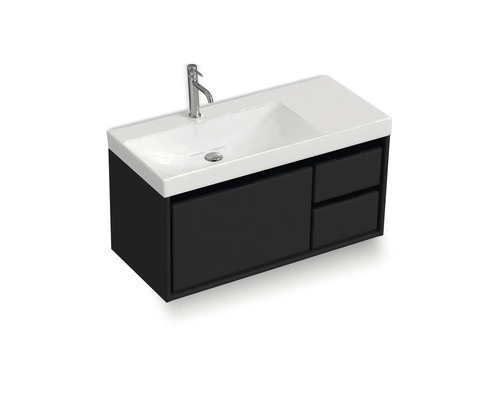 Waschtisch mit Waschbecken, Armatur und Unterschrank mit Schubladen